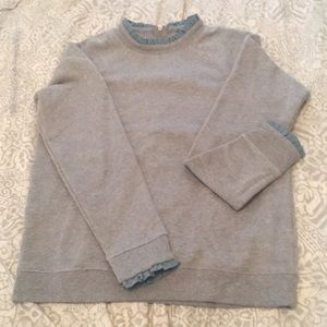 Ruffle neck sweatshirt